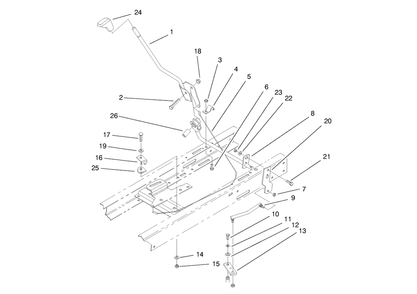 Shift Assembly Diagram and Parts List for 71190 7900001 - 7999999 Toro Lawn Tractor