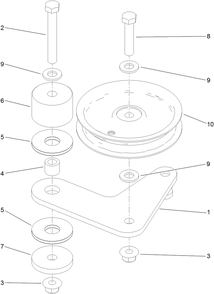 Pump Idler Assembly Diagram and Parts List for 74534TE (313000001-313999999)(2013) Toro Lawn Mower
