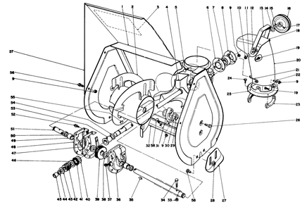 Auger Assembly Diagram and Parts List for 38015 3000001 - 3999999 Toro Snow Blower