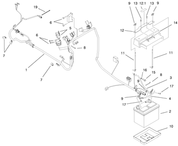Electrical Assembly Diagram and Parts List for 73545 8900001 - 8999999 Toro Lawn Tractor
