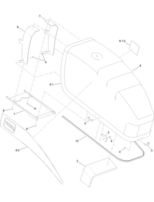Front Hood Assembly No. 136-1554 Diagram and Parts List for 23898 400000000 - 999999999 Toro Lawn Tractor Accessories