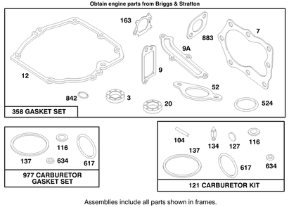 Engine Briggs & Stratton Model 12f802-0667-01 Diagram and Parts List for 20809 7900001 - 7999999 Toro Lawn Mower