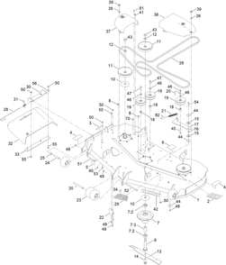 60 Inch Deck And Decal Assembly Diagram and Parts List for 76605 417000000 - 417520170 Toro Lawn Tractor