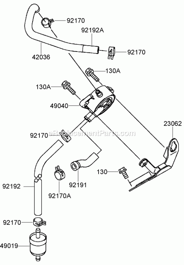 Fuel Tank And Valve Assembly Kawasaki Fh770d- Diagram and Parts List for 74238 270000001-270999999 Toro Lawn Mower