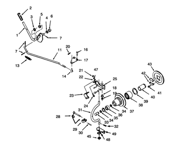 Pto Clutch And Control Diagram and Parts List for 73380 4900001 - 4999999 Toro Lawn Tractor