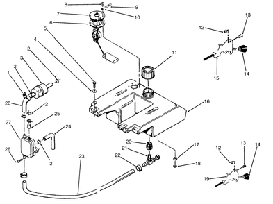 Throttle,choke And Fuel Controls Diagram and Parts List for 73520 5900001 - 5900177 Toro Lawn Tractor