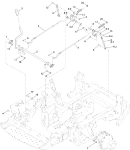 Parking Brake Assembly Diagram and Parts List for 74072 403226744-404399999 Toro Lawn Mower