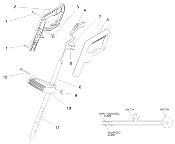 Handle Assembly Diagram and Parts List for 51304 89000001 - 89999999 Toro Trimmer