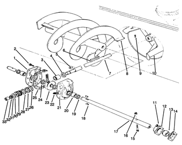 Part Location Diagram of 822427 Toro Gear Box-Assembly (Incl. Ref. #1-8 & 11-33)