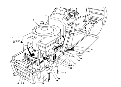 Engine Assembly Model 57300 Diagram and Parts List for 57360 0000001 - 0999999 Toro Lawn Tractor