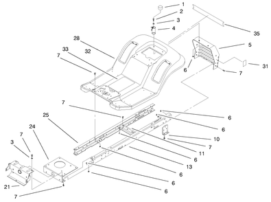 Frame & Body Assembly Diagram and Parts List for 71240 9900001 - 9999999 Toro Lawn Tractor