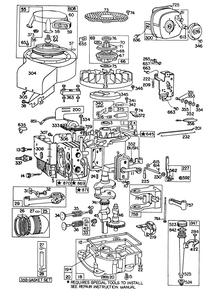 Engine Briggs & Stratton Model 191702-5652-01 Diagram and Parts List for 57375 9000001 - 9999999 Toro Lawn Tractor