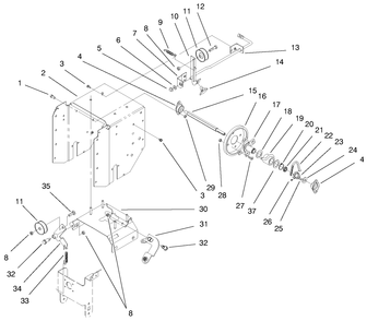 Upper Traction Assembly Diagram and Parts List for 38084 9900001 - 9999999 Toro Snow Blower