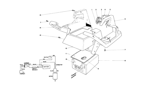 Upper Case Assembly Diagram and Parts List for 51512 3000001 - 3999999 Toro Trimmer