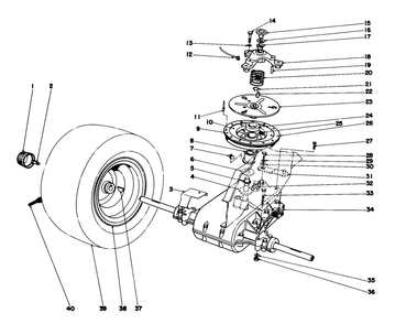 Transaxle & Clutch Assembly Diagram and Parts List for 57300 1000001 - 1999999 Toro Lawn Tractor