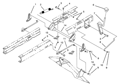 Height Of Cut Assembly Diagram and Parts List for 71200 5900001 - 5910000 Toro Lawn Tractor