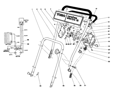 Handle Assembly Diagram and Parts List for 17002 5000446 - 5999999 Toro Lawn Mower
