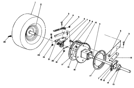 Rear Axle Assembly Diagram and Parts List for 56133 1000001 - 1999999 Toro Lawn Tractor