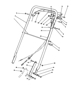 Handle Assembly Diagram and Parts List for 22036 0000001 - 0999999 Toro Lawn Mower