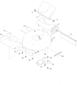Housing Assembly Diagram and Parts List for 21853 400000000 - 999999999 Toro Lawn Mower