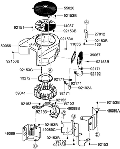 Cooling Equipment Assembly Diagram and Parts List for 74945CP (290000001-290999999)(2009) Toro Lawn Mower