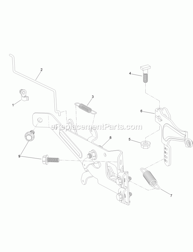 Governor Control Assembly Engine Assembly No. Diagram and Parts List for 74797 315000001-315999999 Toro Lawn Mower