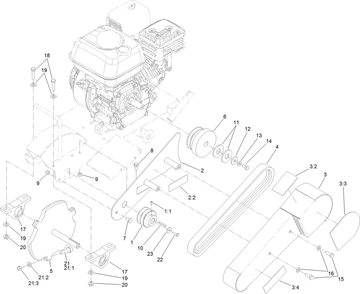 Grinder Wheel, Belt And  Guard Assembly No. 138-3121 Diagram and Parts List for 138-3121  Toro Stump Grinder