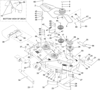 Deck Assembly Diagram and Parts List for 74268 (311000001-311999999)(2011) Toro Lawn Mower