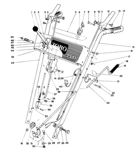 Part Location Diagram of 12-7739 Toro Chute Control Rod Mounting (Incl. Ref. #34 & 37)