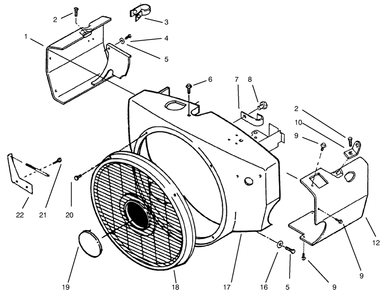 Engine Housing Diagram and Parts List for 73502 7900001 - 7999999 Toro Lawn Tractor