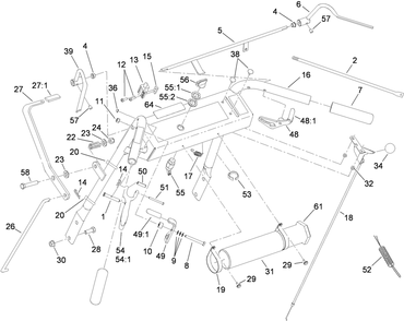 Part Location Diagram of 110-6906 Toro HANDLE Assembly
