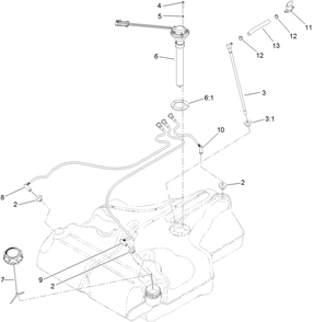 Fuel Tank Assembly Diagram and Parts List for 74901 (314000001-314999999)(2014) Toro Lawn Mower
