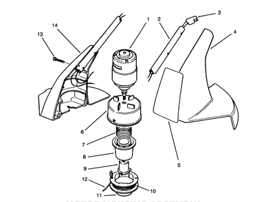 Motor Housing Assembly Diagram and Parts List for 51556 39000001 - 39999999 Toro Trimmer