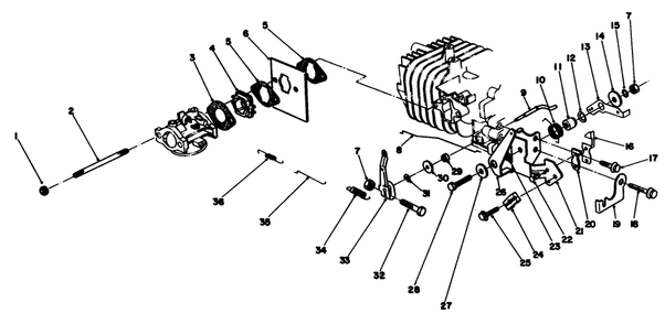 Part Location Diagram of 81-2360 Toro Bracket-Throttle Support