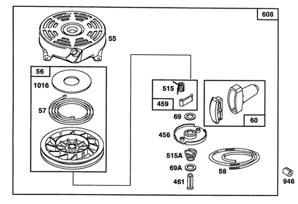 Engine Briggs & Stratton Model 122702-3171-01 Diagram and Parts List for 20215 2000001 - 2999999 Toro Lawn Mower