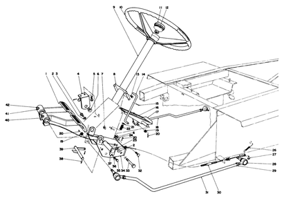 Brake And Steering Gear Assembly Diagram and Parts List for 30773 30001 - 30569 Toro Lawn Tractor Accessories