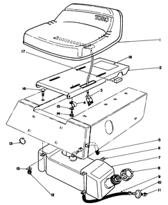 Seat & Gas Tank Assembly Diagram and Parts List for 56128 9000001 - 9999999 Toro Lawn Tractor