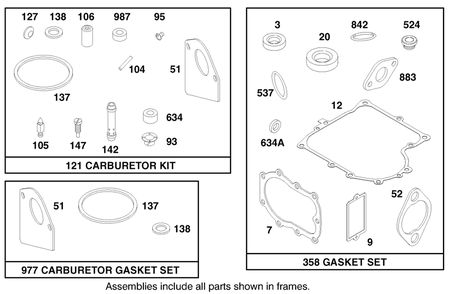 Engine Briggs & Stratton Model 28d707-0124-01 Diagram and Parts List for 70142 79000001 - 79999999 Toro Lawn Tractor