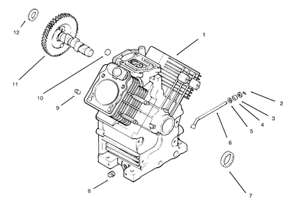 Crankcase Diagram and Parts List for 30610 690001 - 699999 Toro Lawn Tractor