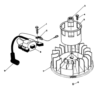 Magneto & Flywheel Assembly (Model No. Vmg6) Diagram and Parts List for 20526 7000001 - 7999999 Toro Lawn Mower