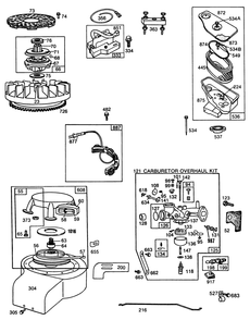 Engine Briggs & Stratton Model No. 193707-0152-01 (Continued) 8 H.P. Rear Engine Rider Electric Model 56150 Diagram and Parts List for 56150 7000001 - 7999999 Toro Lawn Tractor