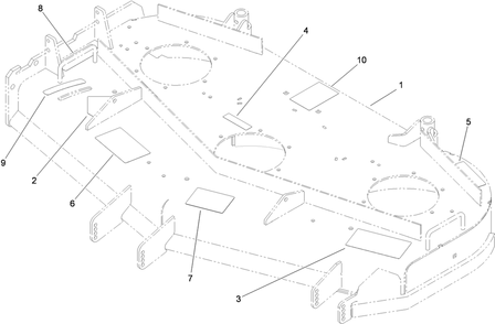 Deck Decal Assembly Diagram and Parts List for 39488 (312000001-312999999)(2012) Toro Lawn Mower