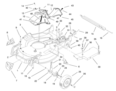 Housing Assembly Diagram and Parts List for 20480 7900001 - 7999999 Toro Lawn Mower