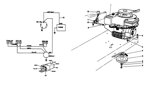 Engine Assembly Diagram and Parts List for 56138 5000001 - 5999999 Toro Lawn Tractor