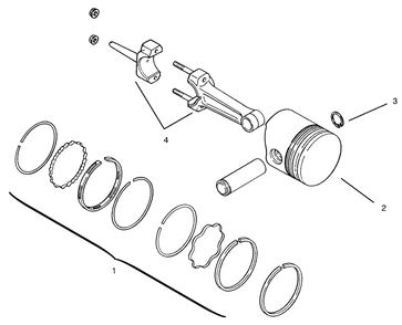 Piston And Rings Diagram and Parts List for 73363 7900001 - 7999999 Toro Lawn Tractor