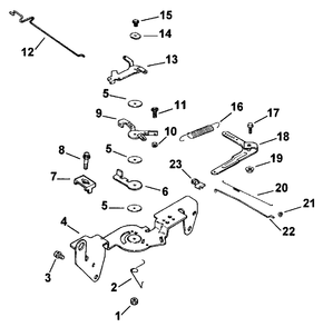Engine Controls Diagram and Parts List for 74182 (890001-890183)(1998) Toro Lawn Tractor