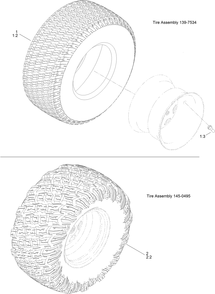 Tire Assembly Diagram and Parts List for 75315 411600000 - 411643471 Toro Lawn Tractor