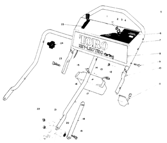Handle Assembly Diagram and Parts List for 10510 1000001 - 1999999 Toro Lawn Mower