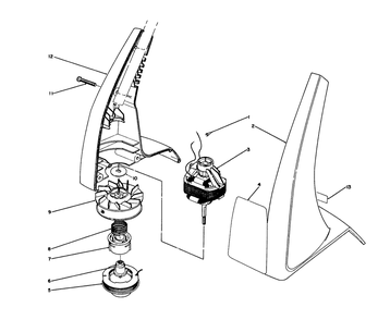 Motor And Housing Assembly Diagram and Parts List for 51235C 9000001 - 9999999 Toro Trimmer