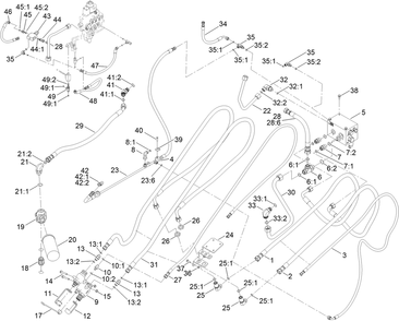 Part Location Diagram of 133-9414 Toro Hyd Hose Assembly